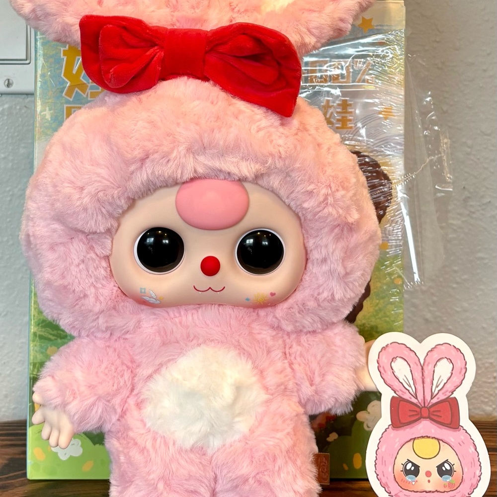 Baby Three BB3 400% Big Baby Plush Series Blind Box, Confirmed Pink Bunny